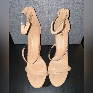 Nude strappy heels